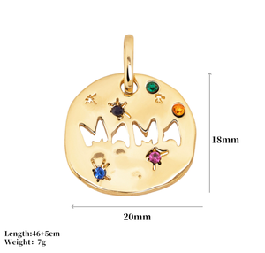 妈妈吊坠项链2025新款时尚锆石妈妈项链不锈钢魅力项链饰品母亲节礼物 - Product Image 4
