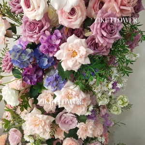Decorazioni per Feste di Compleanno per Bambini, Composizioni Floreali di Rose <span class=keywords><strong>Rosa</strong></span> Selvatiche in Seta, Fiori Artificiali Viola per Arco e Sfondo - Product Image 2