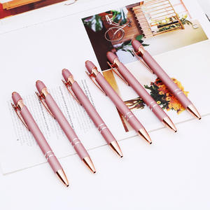 Stylet 2 en 1 en or rose avec écran tactile souple Stylos à bille en métal personnalisés pour les cadeaux - Product Image 5