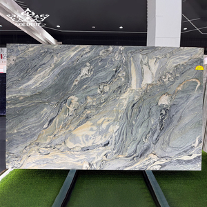 GOLDTOP Modern Polished Natural Stone Slab Aqua Caravaggio Quartzite for <b>Kitchen</b> Countertop Villa Apartment Hotel - Product Image 6