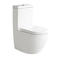 WC moderne en céramique à double chasse, à fermeture douce, monobloc, à chasse directe sans bride pour salle de bain