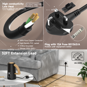 Anh cung cấp điện ổ cắm cáp với duy nhất nam nữ cắm Heavy Duty 13A ba1363 PVC mở rộng điện chì màn trập - Product Image 4