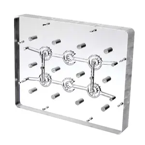 Customize Service Thick CNC Machining Acrylic Solid Block Machined Clear Perspex Glued Manifold Scaled