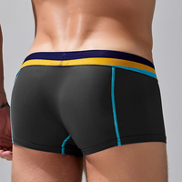 Boxers pour hommes de fabrication chinoise, noirs, personnalisés, taille basse, avec logo en relief, patchwork, antibactériens