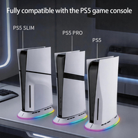 Support de refroidissement PS5 de haute qualité pour console de jeu PS5 / PS5 Pro / PS5 Slim, base de support verticale, coussin de refroidissement