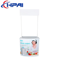 Table d'échantillonnage avec vitrine pliable, comptoir en ABS robuste, Promotion au sol, table d'échantillonnage
