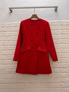 <span class=keywords><strong>Abito</strong></span> Mini Vintage Stile Francese all'Ingrosso, Vestito Elegante a Maniche Lunghe con Doppio Petto per Donna, Primavera-Autunno - Product Image 4