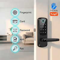 Serrure intelligente nouvelle génération à faible MOQ, semi-automatique, biométrique, par empreinte digitale, mot de passe, RFID, déverrouillage par application Ttlock Tuya WiFi, pour Airbnb et maison