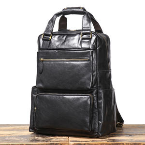 Sac bandoulière unisexe en cuir véritable avec fermeture éclair, grande capacité, imperméable et antivol - Product Image 6