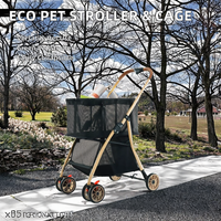 Ying Lai'Er léger pliable à quatre roues écologique Oxford tissu Pet poussette chat chien transporteur détachable Cage Portable Pet