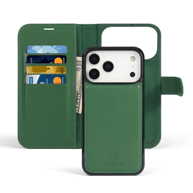 Cactus PU Leather Magnetic Wallet Case for iPhone 18 Pro RFID Card Holder Kickstand Stand 4 Card Slots Cash Pocket Flip Case
