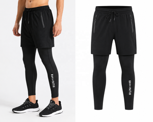 Pantalones Cortos Deportivos 2 en 1 para Hombre con Logotipo Personalizado, Leggings de Compresión, Secado Rápido, Poliéster y Spandex, Bolsillo con Cremallera para Entrenamiento en el Gimnasio - Product Image 2