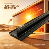 Barre isolante en polyamide nylon PA66 GF25 pour mur-rideau en aluminium, résistante aux UV, OEM