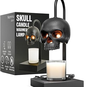Skull-Shaped Solid Wood <strong>Timer</strong> Dimming Adjustable Height Candle Warmer Table Lamp Decorative Ambient <strong>Lighting</strong> <strong>for</strong> Living Room - Product Image 1