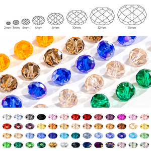 Hạt pha lê thủy tinh trong suốt màu champagne thời trang Qiao bán buôn 2mm 3mm 4mm 6mm 8mm 10mm 12mm dùng làm đồ trang sức, mặt dây chuyền, vòng cổ - Product Image 4