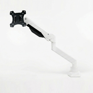 Support de moniteur articulé blanc à ressort à gaz pour écran de 17 à 32 pouces, jusqu'à 9 kg, pivotant, inclinable et rotatif, avec pince de fixation - Product Image 2