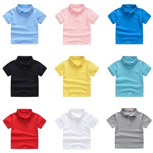 T-shirts & <span class=keywords><strong>Polo</strong></span> d'été pour enfants garçons et filles, polos blancs et simples à manches courtes, uniforme de Golf, en maille de coton - Product Image 6