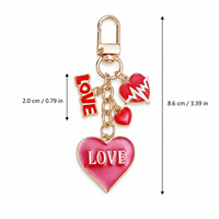 Porte-clés Breloque Sac Cœur Rouge Doux, Pendentif Mignon Lèvres et Talon Haut, en Alliage Émaillé, Décoration de Sac pour Filles, Cadeau de Saint-Valentin
