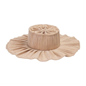 Sombrero <span class=keywords><strong>de</strong></span> Sol <span class=keywords><strong>de</strong></span> Paja Tejida Transpirable, Plegable, con Ala Ancha Ondulada, Estilo Acordeón, para Playa, con Logotipo Personalizado, Novedad 2026 - Product Image 5