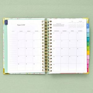 สมุดแพลนเนอร์ธุรกิจสำนักงานแบบปกแข็งพิมพ์ลายตามสั่ง CMYK ดิจิทัล เป็นมิตรกับสิ่งแวดล้อม ขนาด A5 ปั๊มฟอยล์ทอง แบบสันห่วง 120 แผ่น - Product Image 4