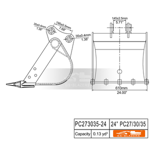 24-дюймовый мини-экскаватор, ковш для Komatsu, модель PC27 PC30 PC35, мини-экскаватор для экскаватора <span class=keywords><strong>John</strong></span> <span class=keywords><strong>Deere</strong></span> 110 с булавками 35 мм - Product Image 2