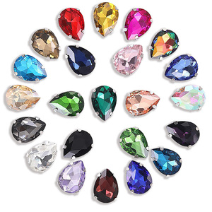 Accesorios para vestidos de novia DIY con base puntiaguda en forma de gota de agua, broca de garra cosida a mano irregular y broca de cristal. - Product Image 1