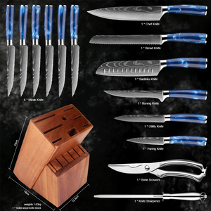 XITUO Premium giapponese coltello <span class=keywords><strong>Set</strong></span> 15PC professionale <span class=keywords><strong>coltelli</strong></span> da Chef in legno porta <span class=keywords><strong>coltelli</strong></span> forbici e affilatore porta pratico <span class=keywords><strong>Set</strong></span> - Product Image 3