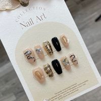 Ventes directes d'usine ongles portables faits à la main Chrome coeur tempérament style faux ongles conception d'art d'ongle amovible