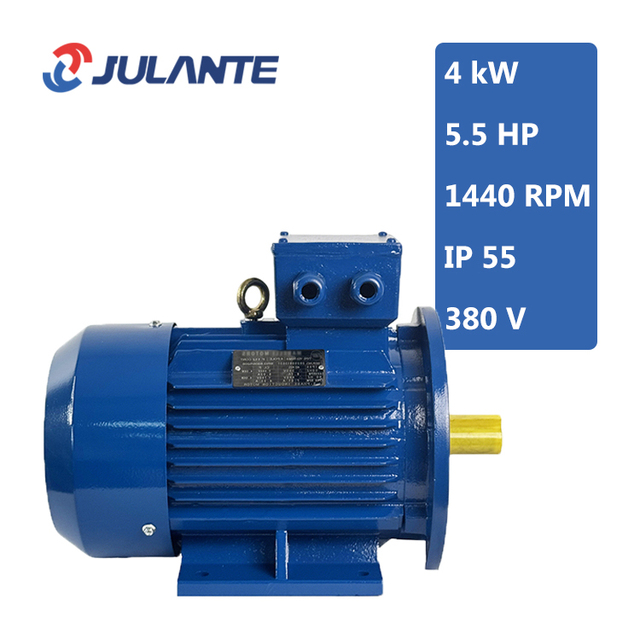 IE2-112M-4 IE2 High Efficiency 4KW Three Phase IP55 Class F B35 Mount Induction Motor for Industrial Machinery