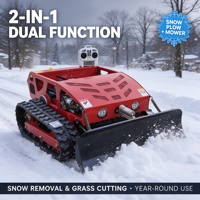 Tondeuse à gazon télécommandée de type RC Crawler avec pelle à neige 2-en-1, machine de coupe d'herbe télécommandée, chasse-neige pour jardin ou verger