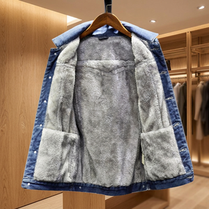 เสื้อแจ็คเก็ตยีนส์มีฮู้ด คอตั้ง ลายการ์ตูน ปะติดด้านหน้า สตรีทแวร์สำหรับทุกเพศ - Product Image 3