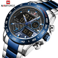 Nouvelle montre pour homme 9171 NF9171, montre-bracelet de luxe, mode sport, quartz, montres pour homme, numérique analogique, 2 fuseaux horaires