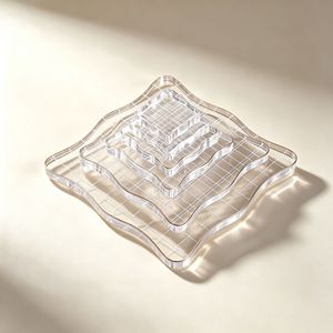 Manche de tampon en acrylique avec grille de positionnement, personnalisable, accessoires d'outils d'artisanat - Product Image 3