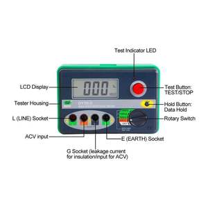 Testeur numérique de résistance d'isolement DUOYI DY30-2 2500V/1000V/500V, 20G, fonction de maintien des données, gamme automatique, piles AA 1,5V, faible consommation de batterie - Product Image 4