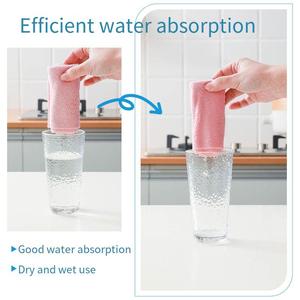 Chiffon à vaisselle en microfibre de qualité supérieure, couleur unie, fournisseur Wal-Mart, chiffon de cuisine, éponge à récurer personnalisée, articles ménagers, serviette - Product Image 6