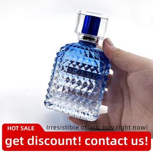 Orden <span class=keywords><strong>urgente</strong></span> Logotipo de alta calidad Posición Gradiente Azul Brillante 100mL Botella de perfume de vidrio Argyle Embalaje vacío - Product Image 2