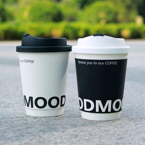 Gobelets à café en papier à double paroi écologiques, jetables, pour boissons chaudes, avec couvercles, pour vin et autres boissons, vente en gros d'usine, faible MOQ - Product Image 2