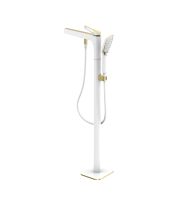 Robinet de douche moderne à poignée unique en laiton, finition chrome brossé, jet de pluie doux, massage, sur pied en céramique, pour appartement