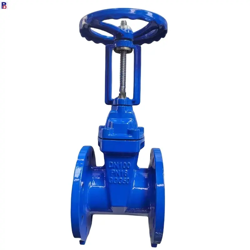 China factory best price 1.0bar 1.6 Bar QT450 body carbon steel shaft DN100 DN300 soft seal DIN3202 gate valve.