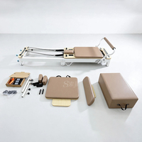 Reformer de Pilates pliable en aluminium blanc - Machine d'entraînement Pilates durable pour usage commercial/à domicile