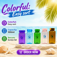 Bouteille ronde en PET de 100 ml, col de 38 mm, qualité alimentaire, pour capsules de suppléments vitaminiques, emballage de bonbons, conteneur plastique personnalisé, vente en gros