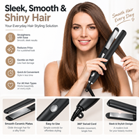 Lisseur de cheveux pour femmes, fer à lisser chauffant, fer lissant pour des cheveux lisses et brillants, contrôle des frisottis et coiffage