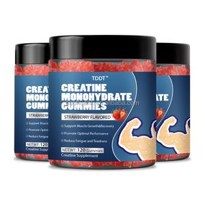 Strawberry <b>Creatine</b> Monohydrate Gummies Supplement Muscle Recovery Performance Support 120 Count Custom Label - Product Image 2