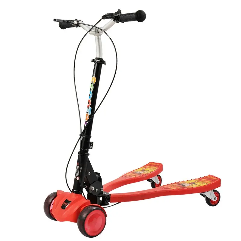 2023 Nieuwe Kids Kick Scooter 4 Wiel Met Led Licht Push Fordable Scooter Muziek Scooter