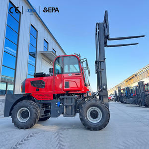 Forklift Medan Kasar OEM 3-6 Ton 4 Roda Penggerak Pertanian Forklift Artikulasi Medan Kasar Luar Ruangan untuk Penebangan - Product Image 1