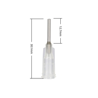 Jarum Dispensing Liscoe 17G 1/2" Luer Lock Ujung Datar Baja Tahan Karat Hub Plastik Semua Jenis Perekat Viskositas BD/Norm-Ject 1 Tahun