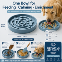 Bol à lécher apaisant pour chien en silicone, distributeur lent pour soulager l'anxiété, enrichissement, bain, toilettage, entraînement, bol interactif pour animaux de compagnie