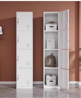 Casier de rangement en acier à 1 porte, autoportant, verrouillable, de qualité commerciale, avec ventilation, pour chambre à coucher, design contemporain