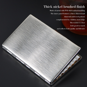 Estuche para Cigarrillos de Metal Estilo Americano, Tamaño King Size para 8 Cigarrillos o Tamaño Slim para 10 Cigarrillos, Acero Inoxidable Premium Ultrafino y Elegante - Product Image 6