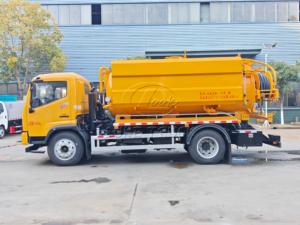 Camion de dragage et de collecte des eaux usées DFAC Jetter Vacuum Truck 12000L avec moteur diesel Yuchai et télécommande sans fil - Product Image 3